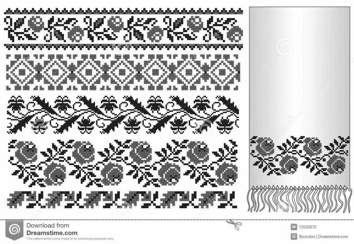 Coloring page gorgeous belarusian towel