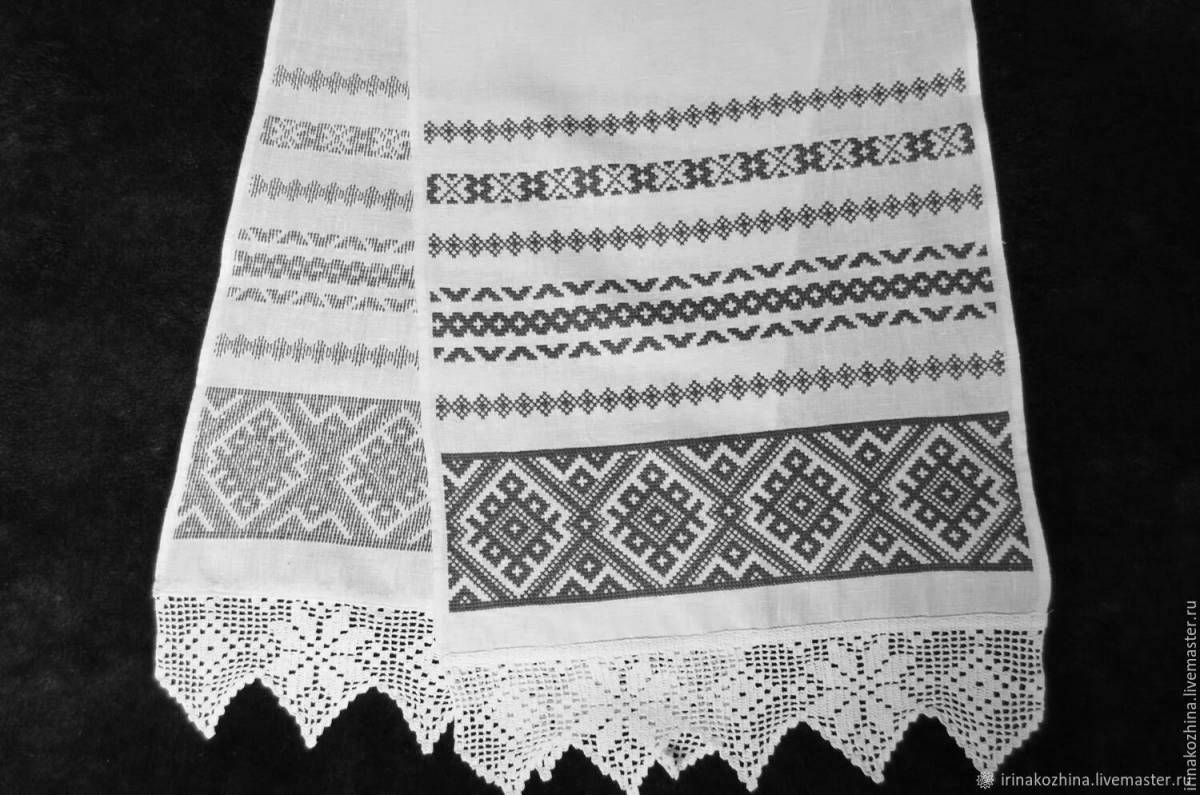 Coloring majestic Belarusian towel