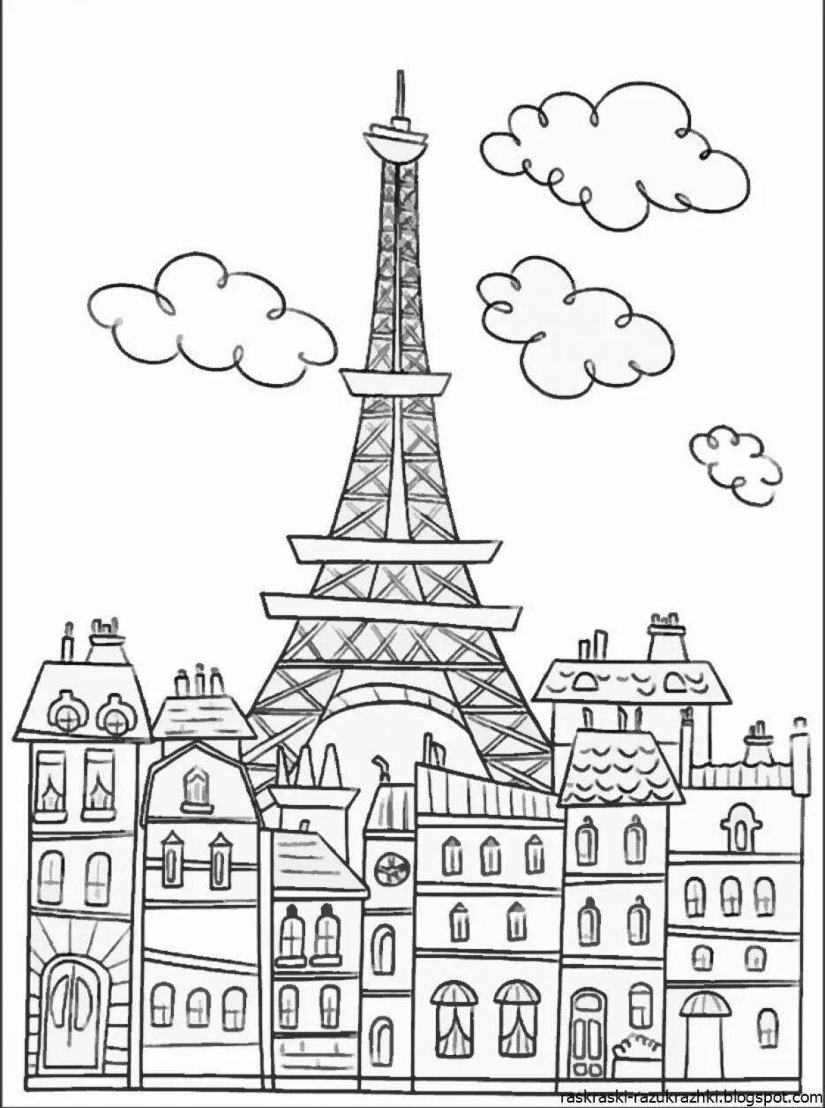 Exquisite city coloring page