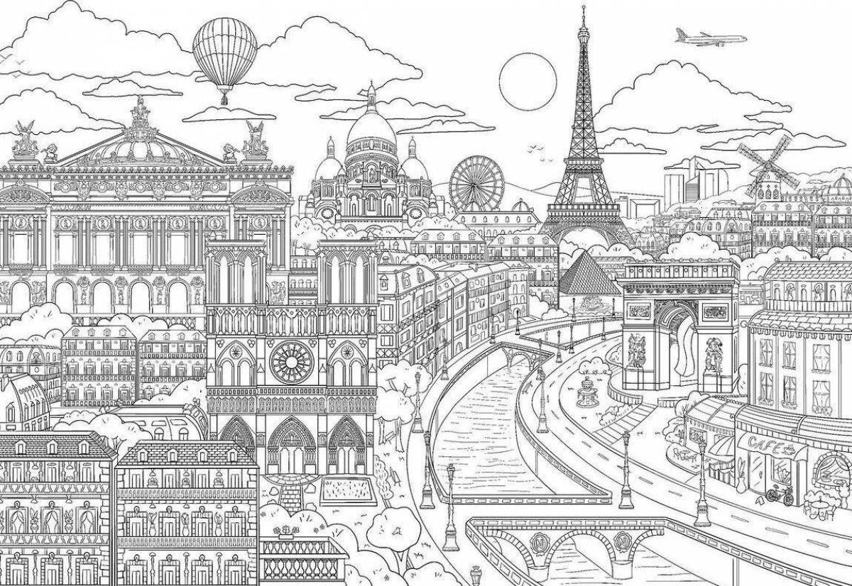 Luxury city coloring book