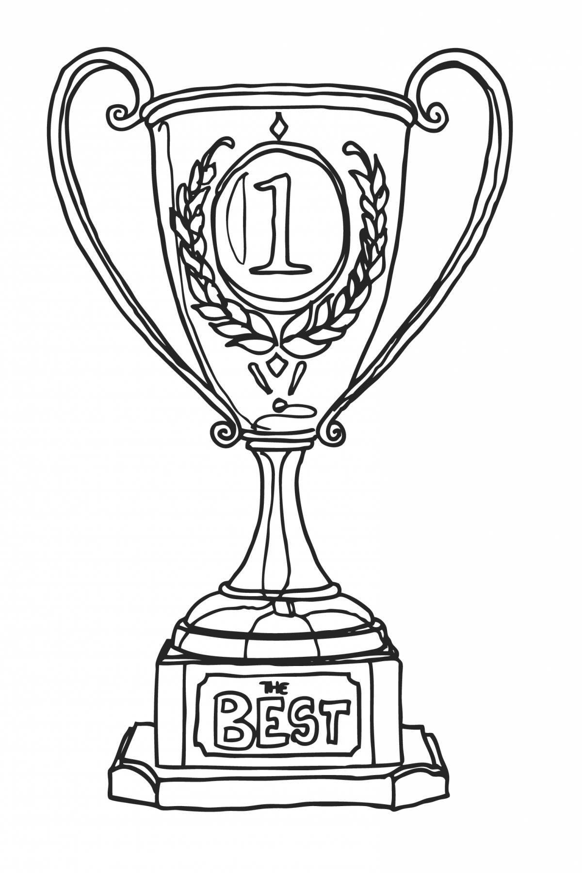 Colourful football cup coloring page