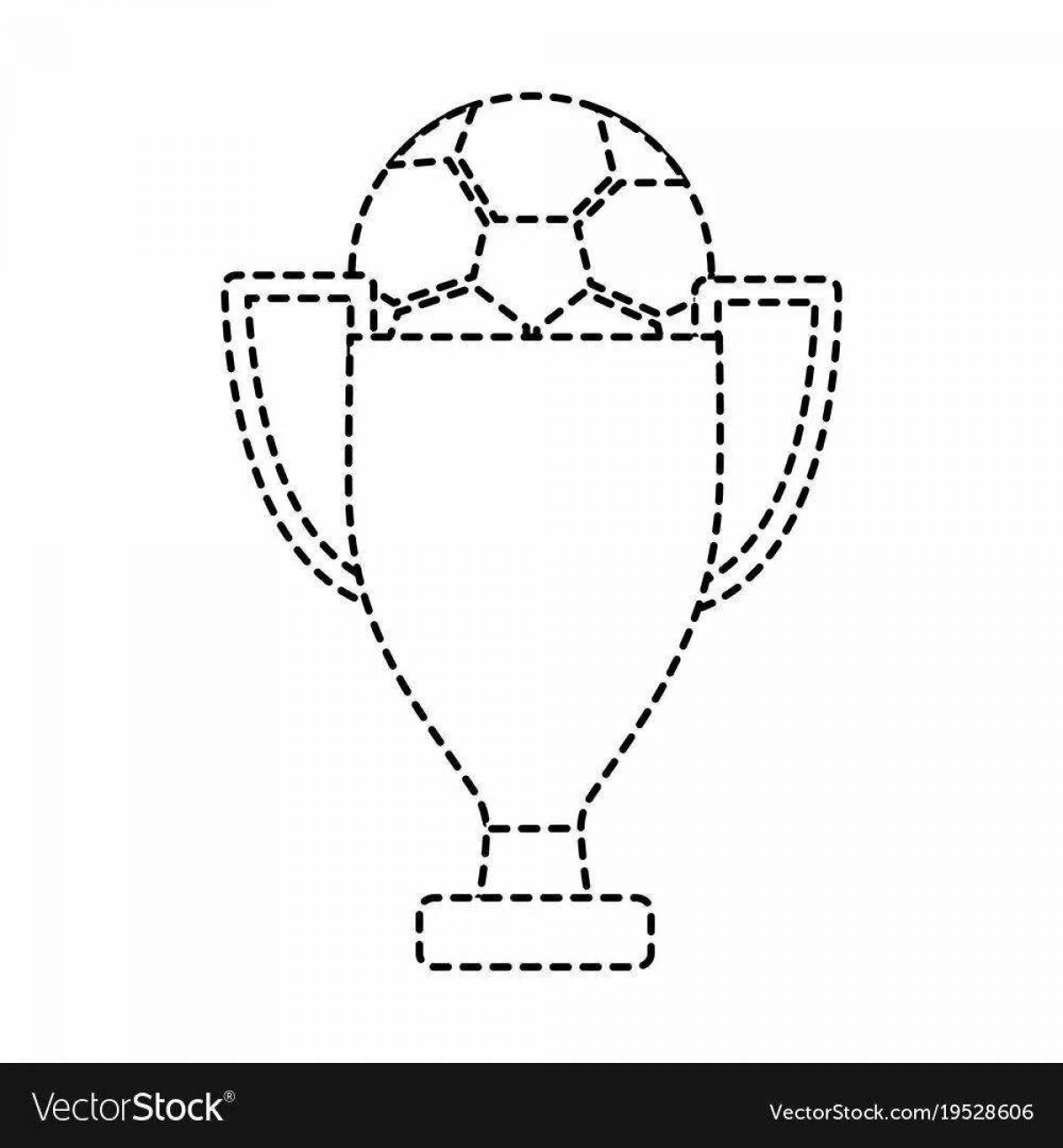 Coloring book bright football cup