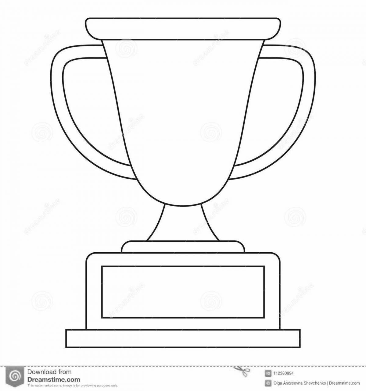 Coloring page funny football cup