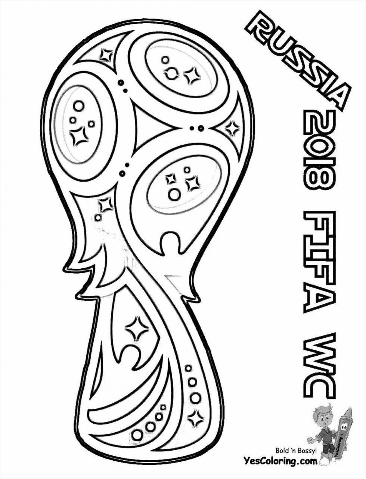 Playful soccer cup coloring page