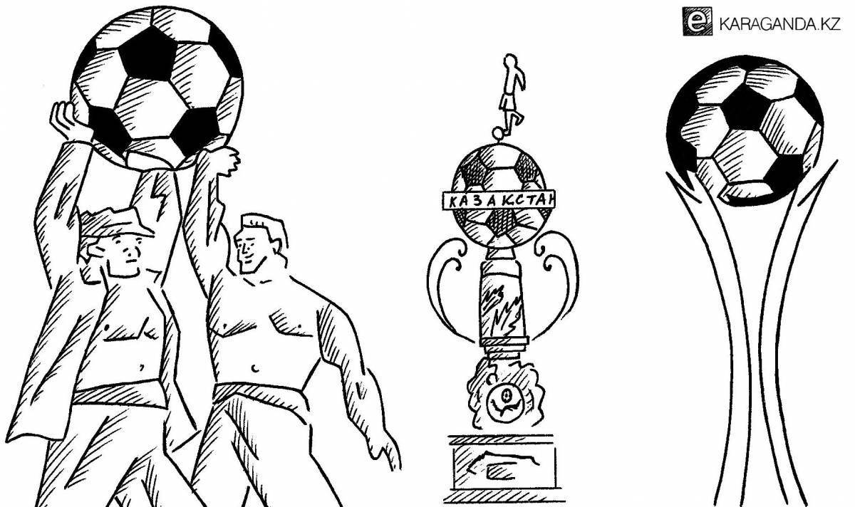 Dynamic football cup coloring page