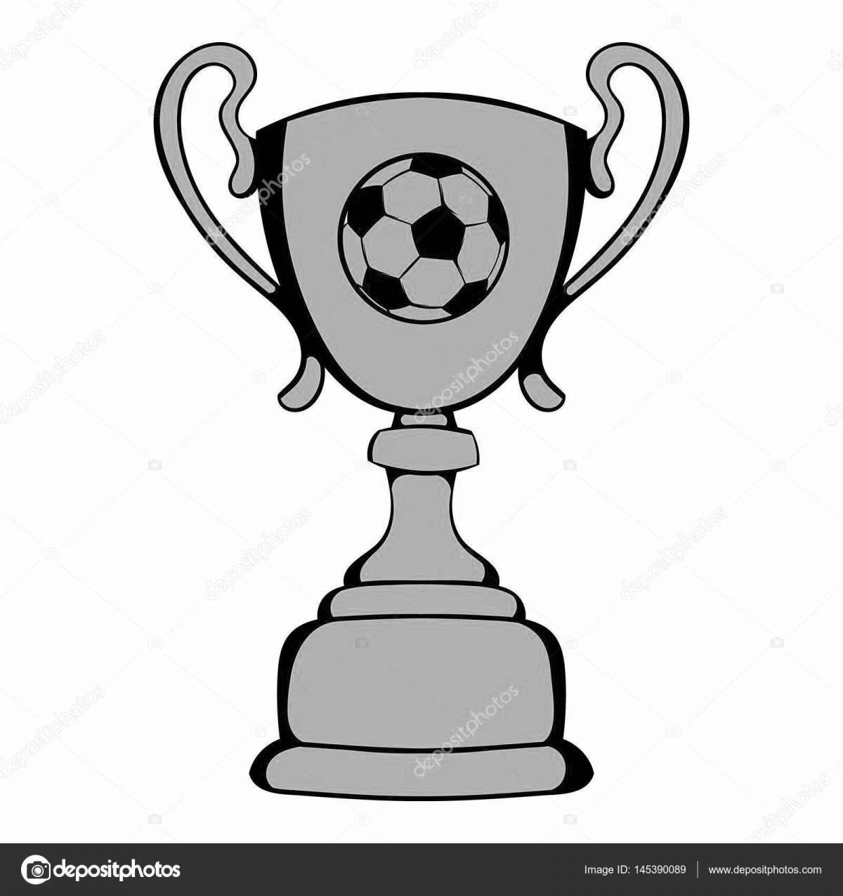 Coloring page adorable football cup