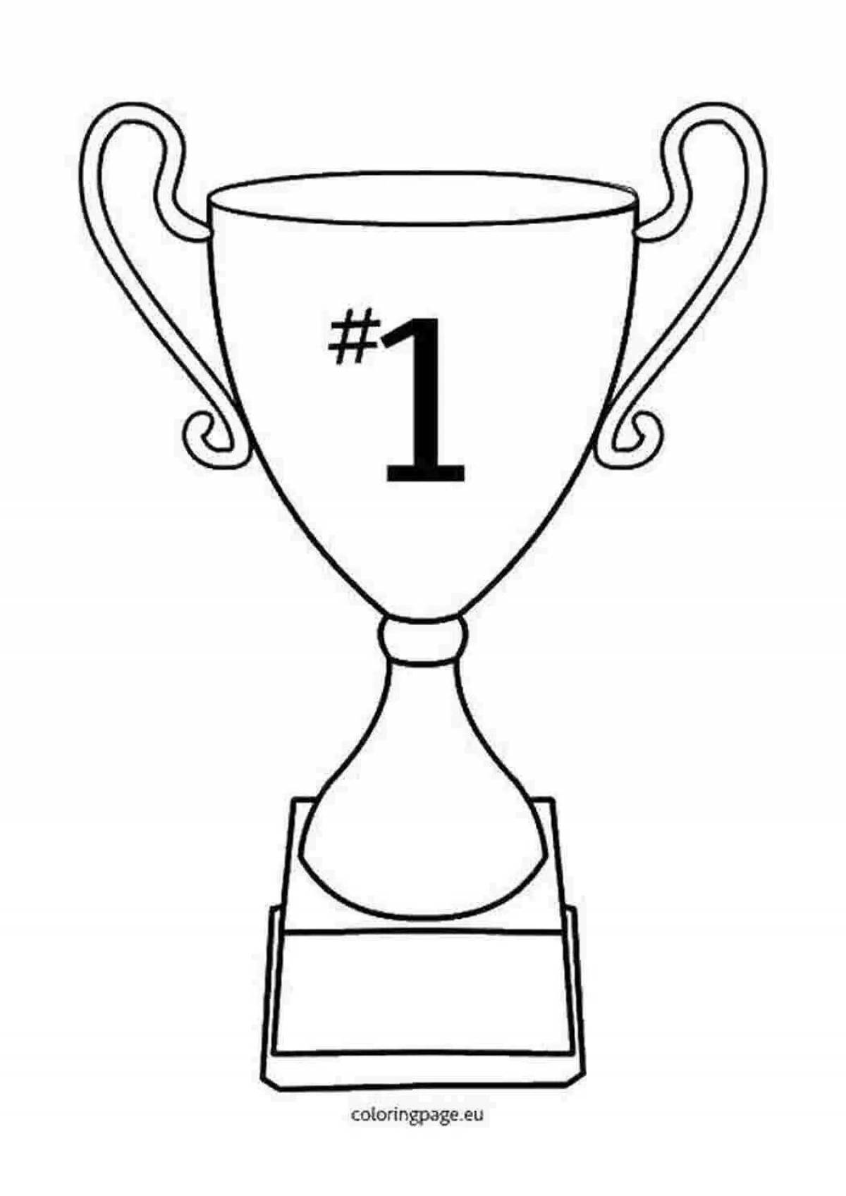 Impressive football cup coloring page