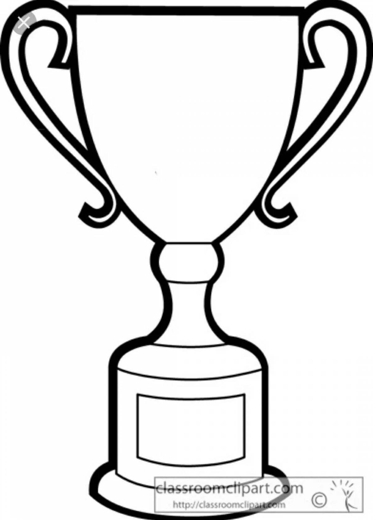 Coloring book shiny football cup
