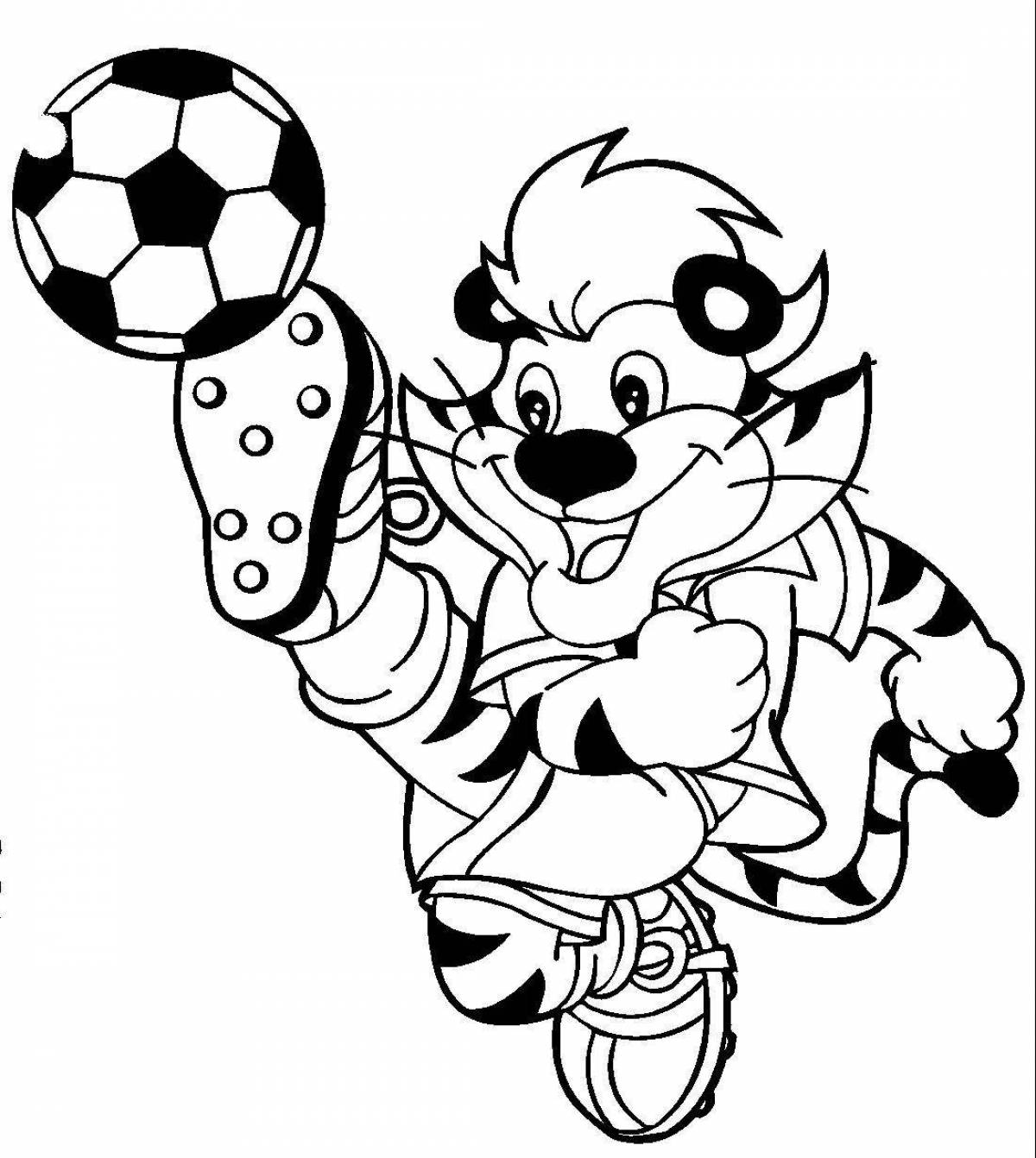 Coloring page glowing football cup