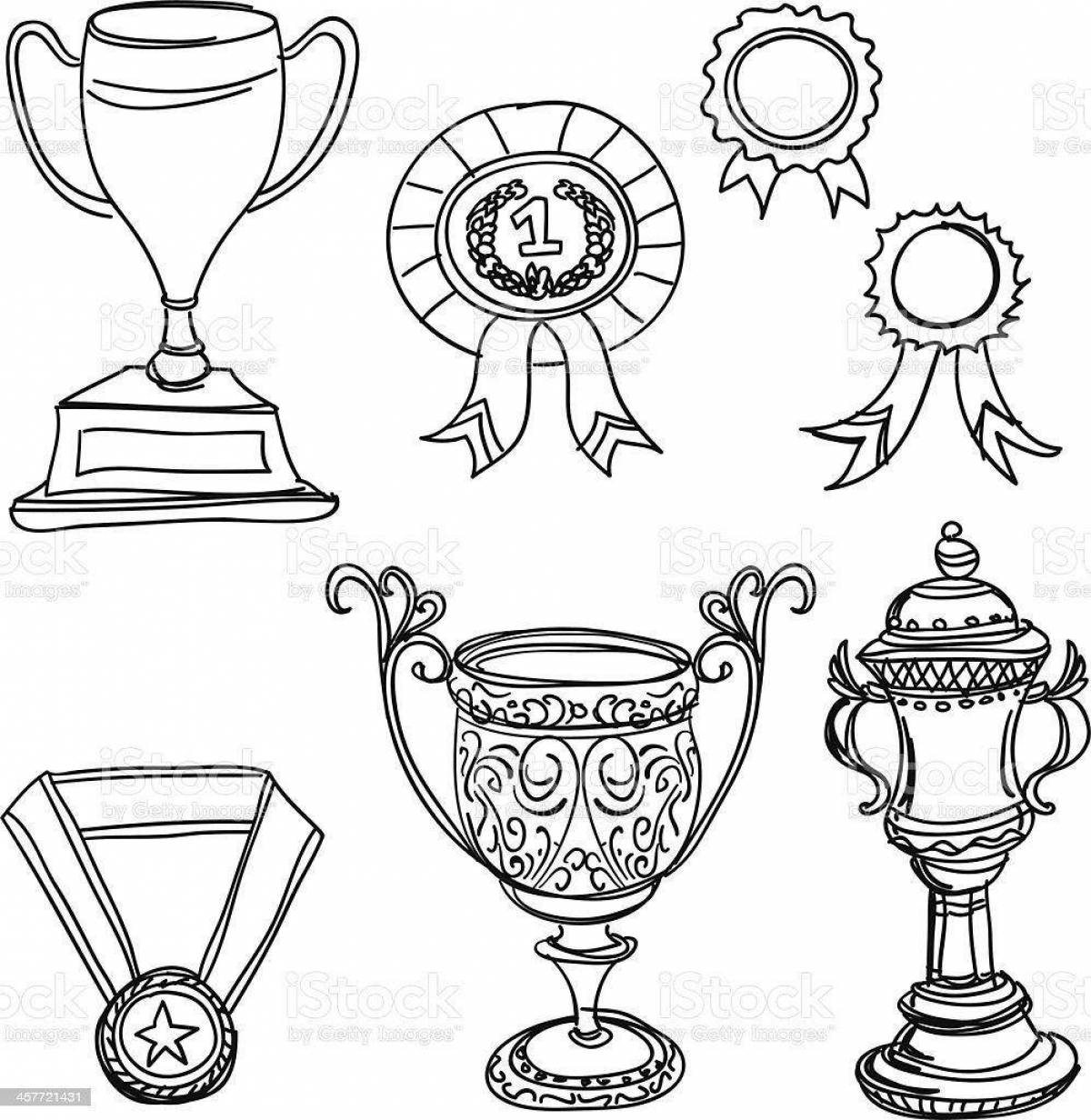 Coloring book outstanding football cup