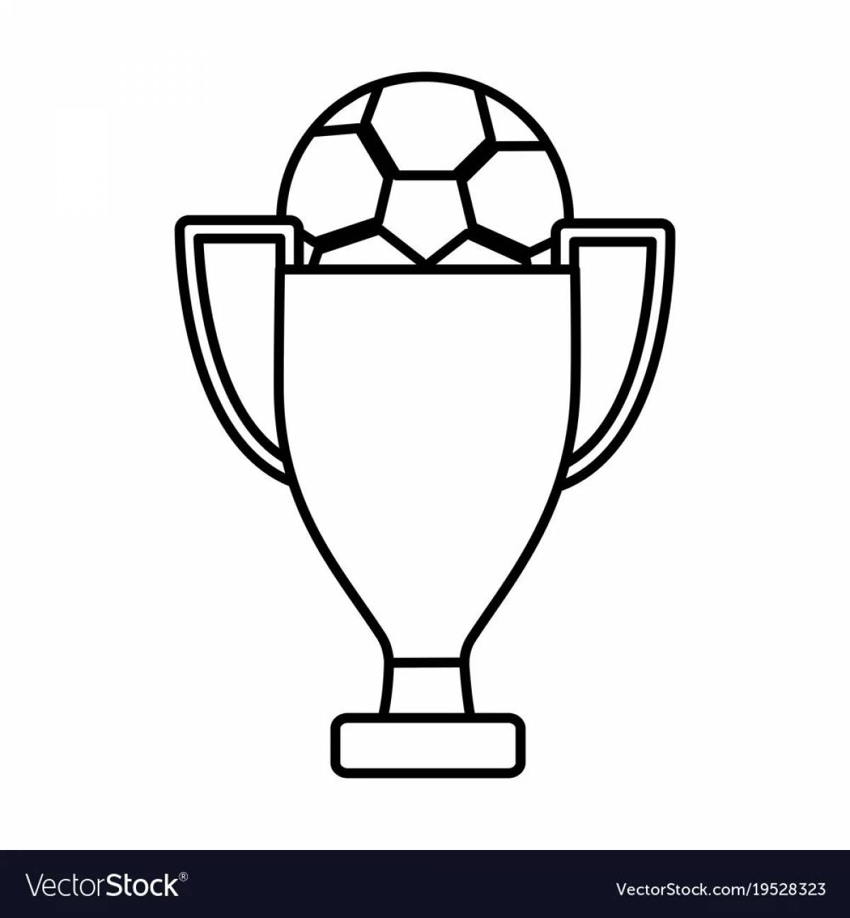 Glamourous football cup coloring page