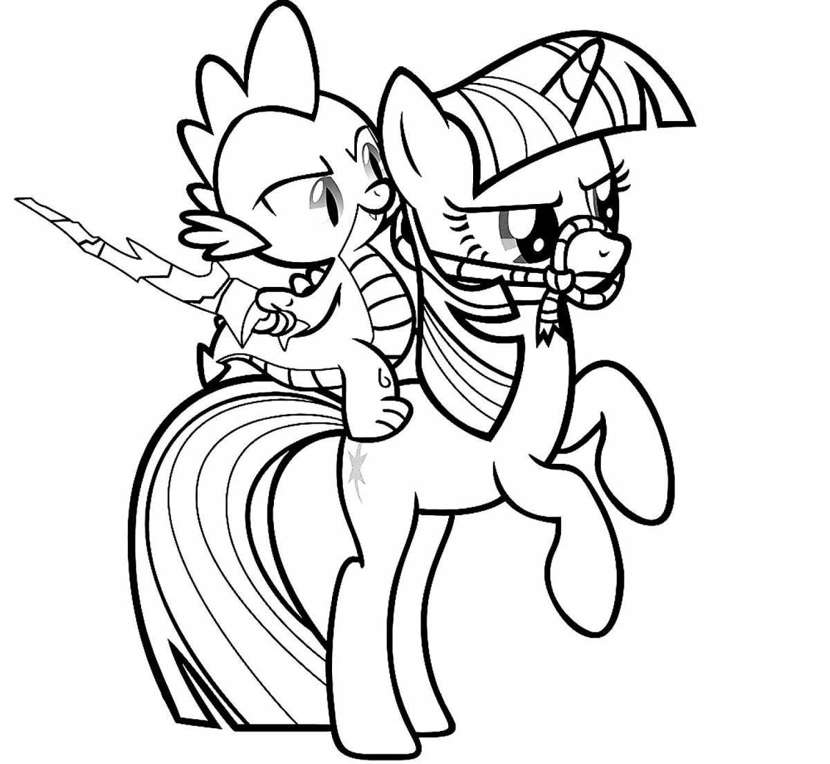 Adorable spike pony coloring book