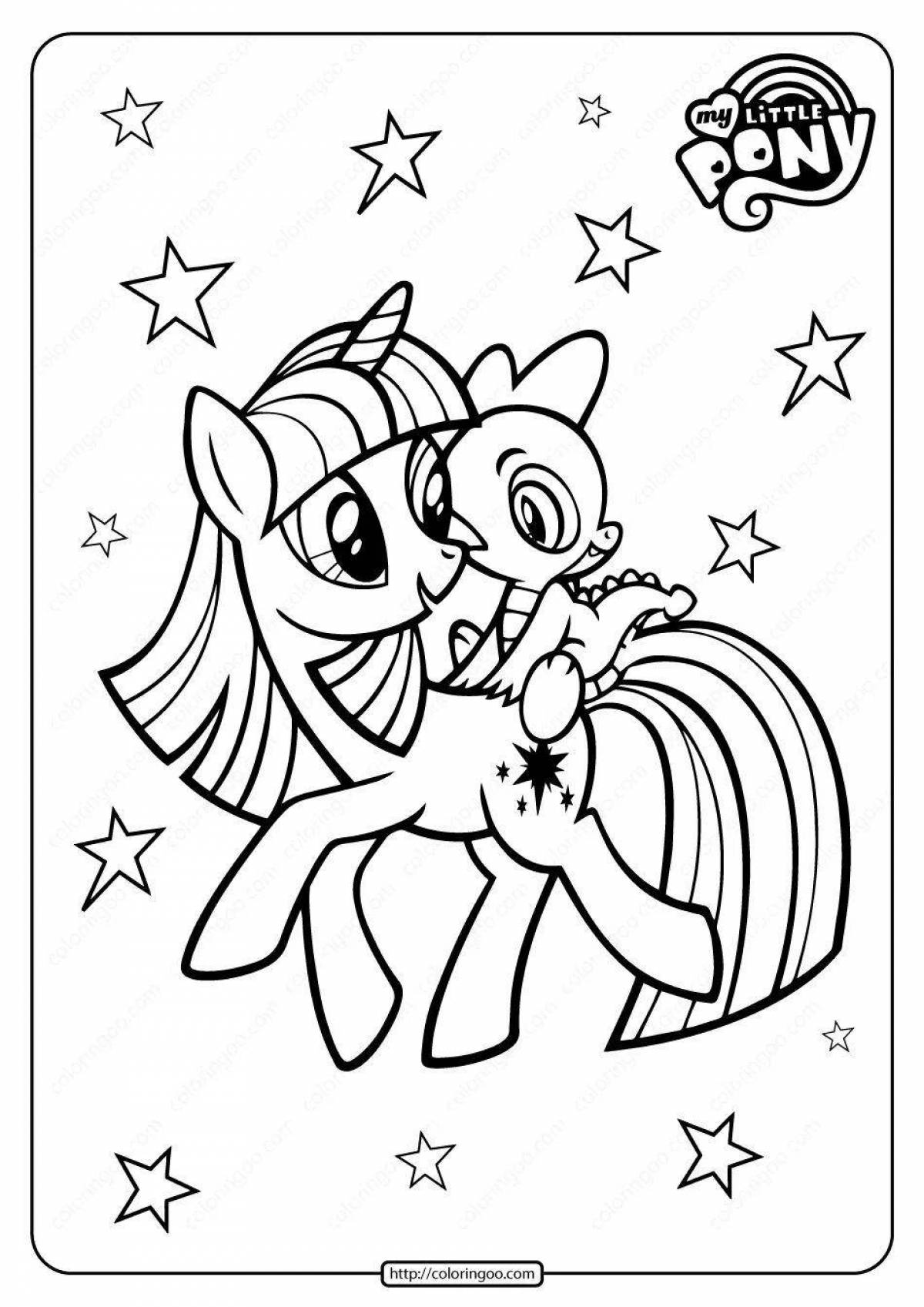 Violent coloring spike pony