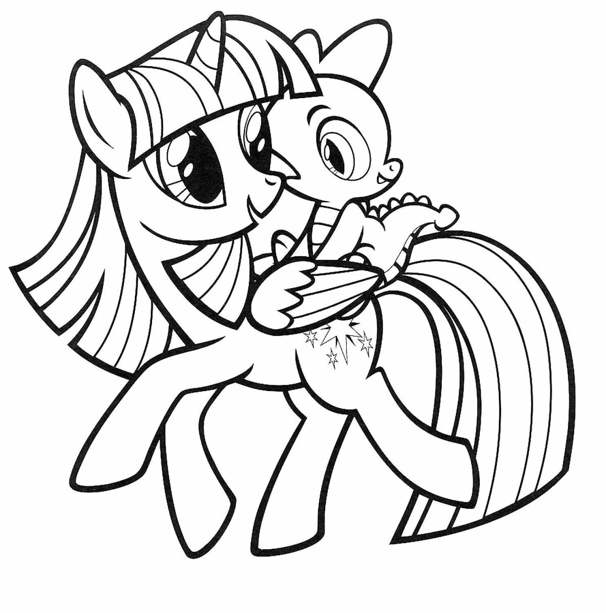 Grand coloring page spike pony