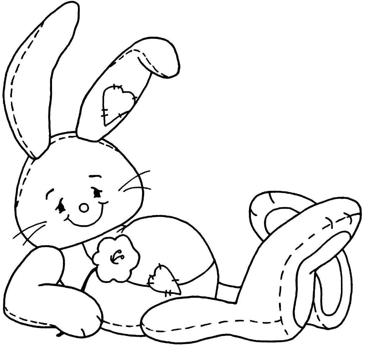 Fancy bunny toy coloring book