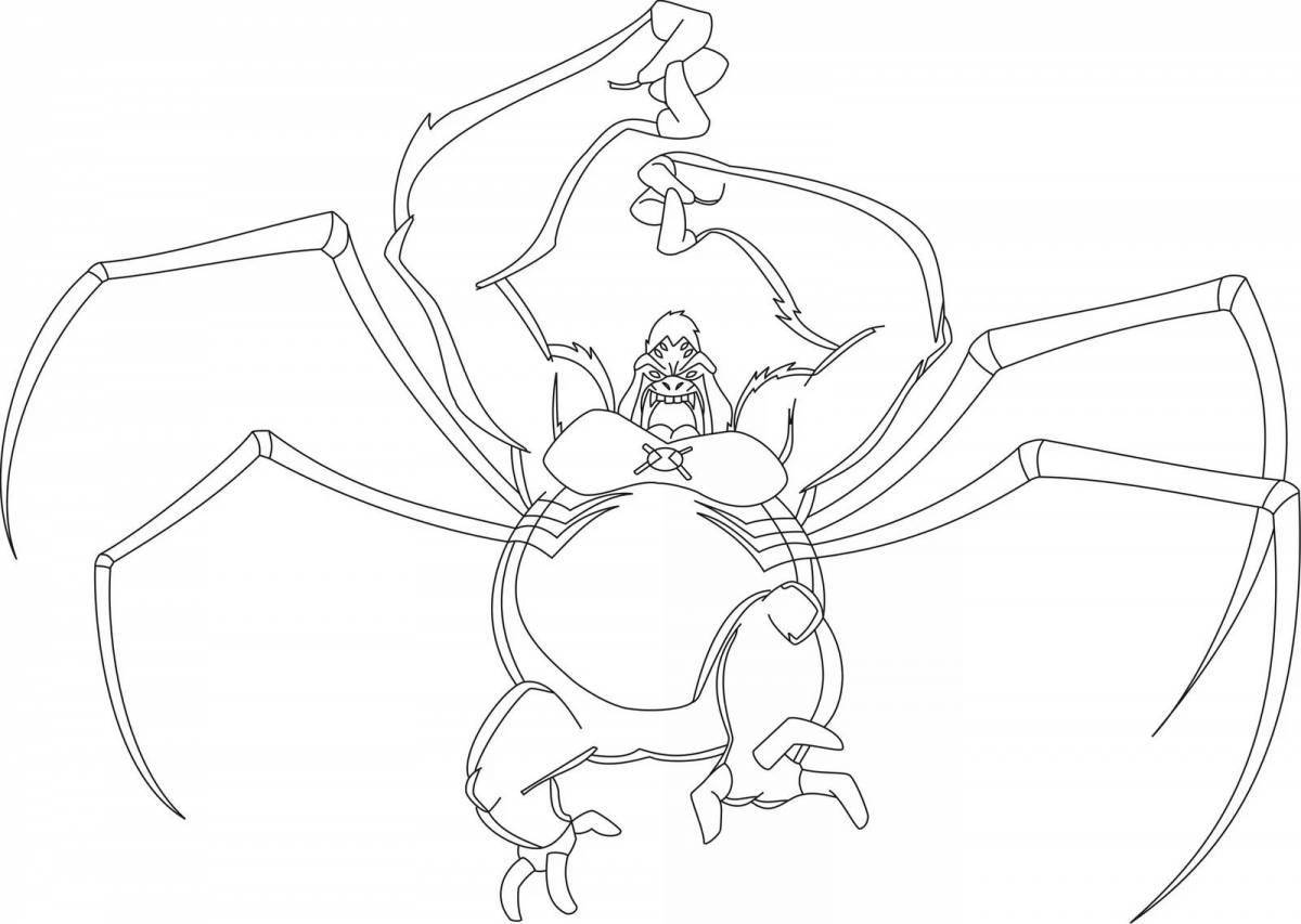 Energetic cartoon spiders