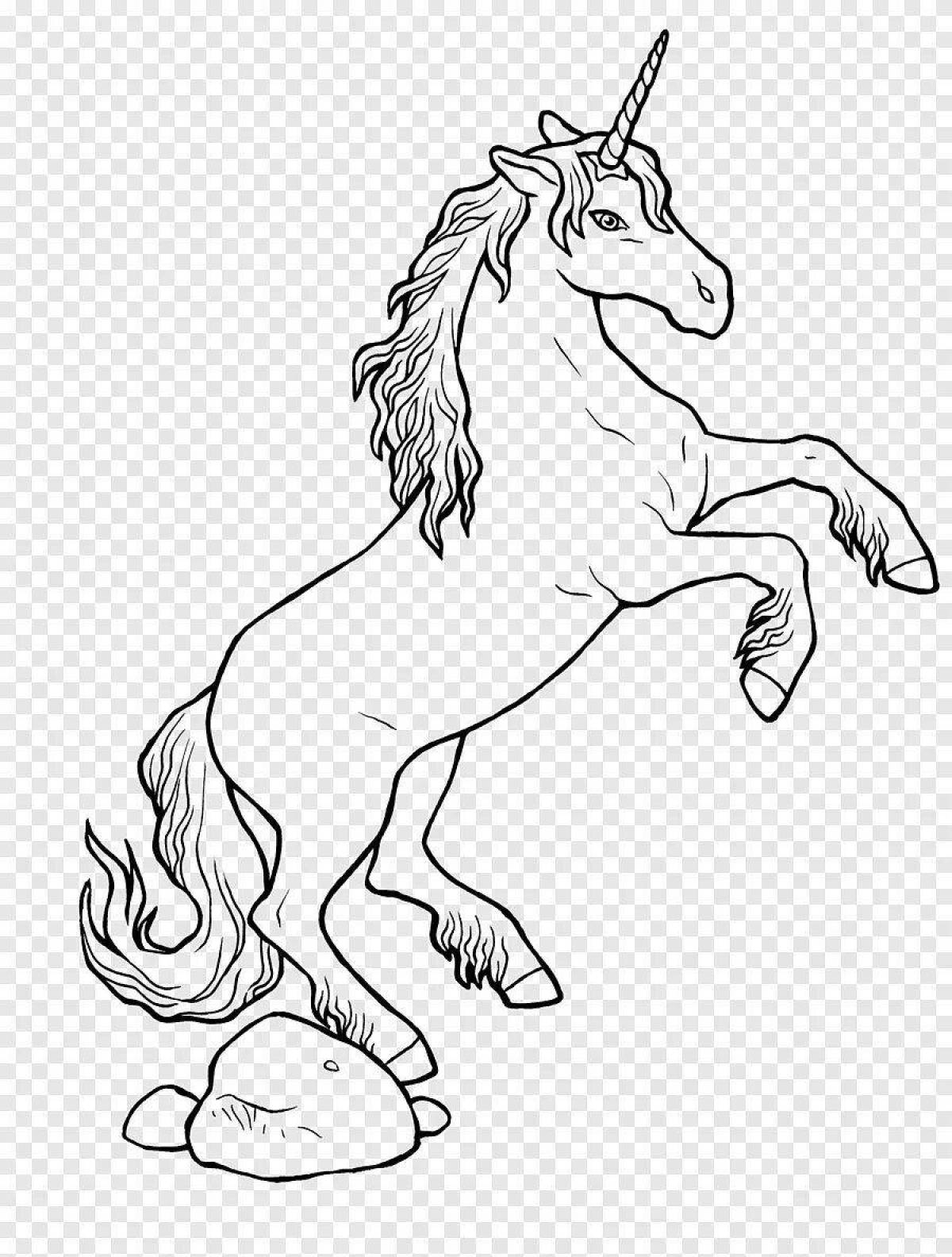 Безупречная раскраска лошадь единорог