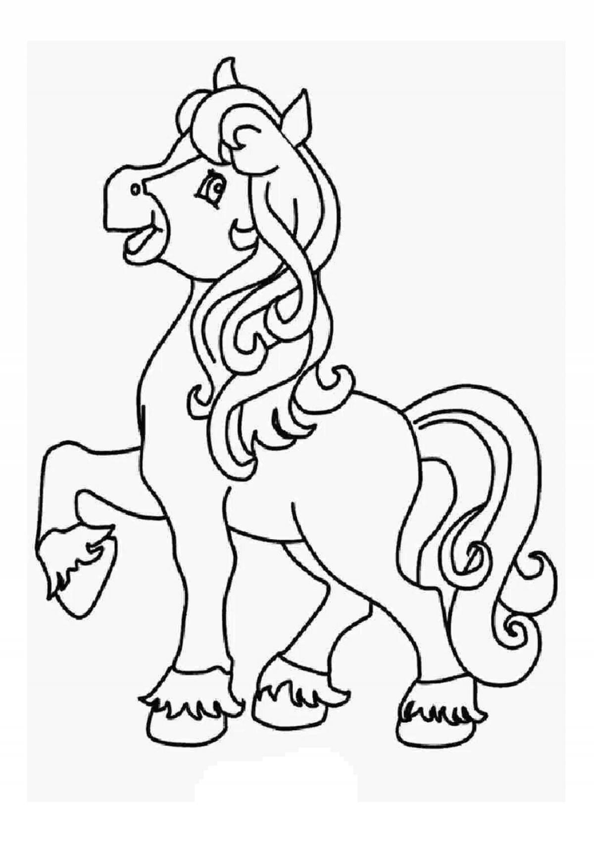Fun coloring horse unicorn