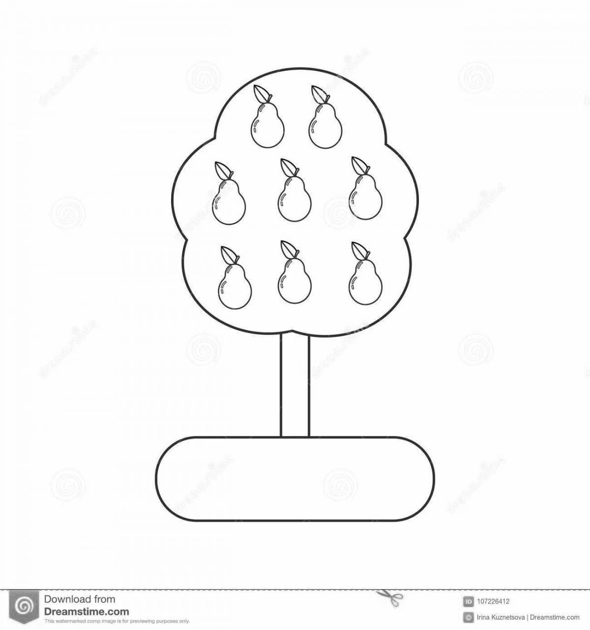 Charming pear coloring page