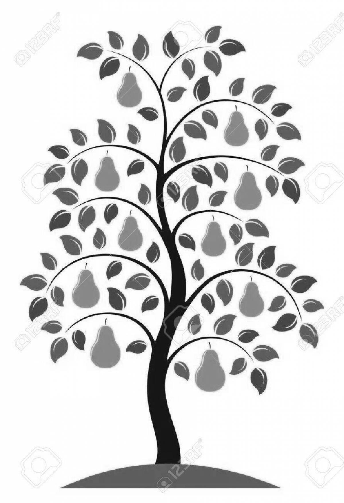 Awesome pear tree coloring page