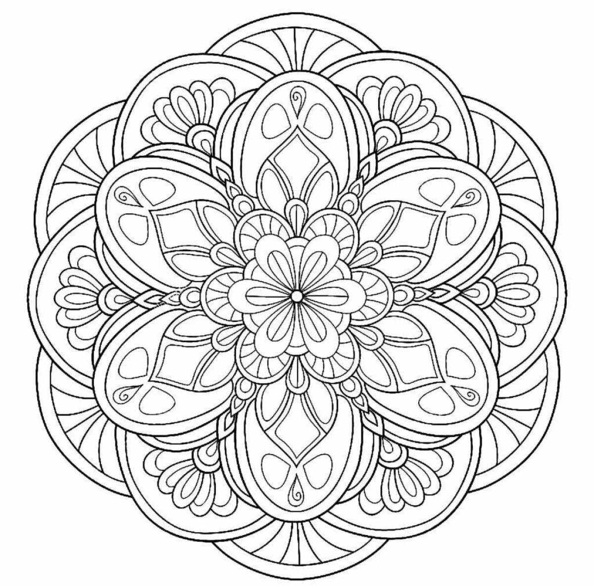 Brilliant coloring beautiful mandala