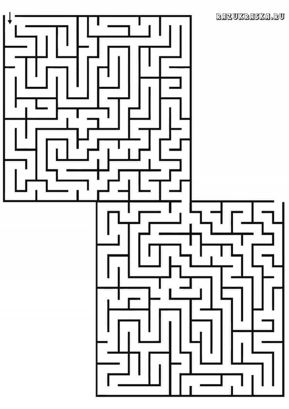 Invigorating coloring book labyrinth antistress