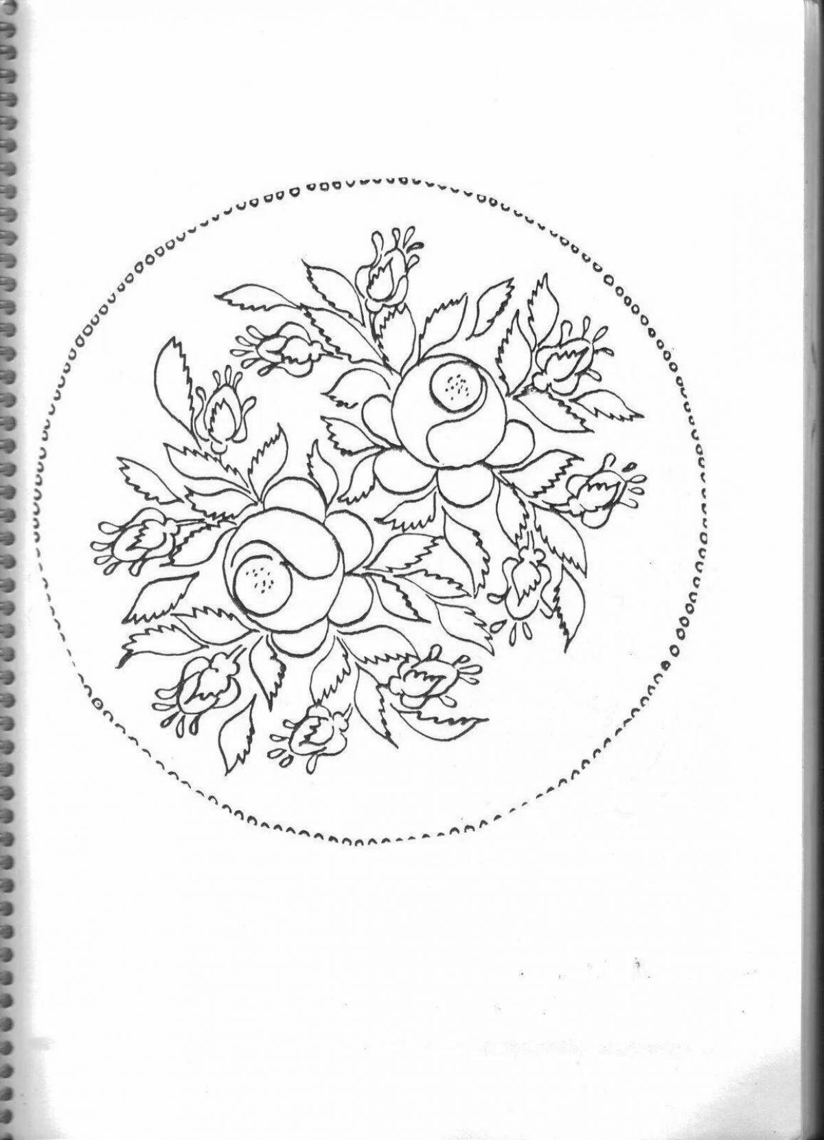 Coloring book playful tray Gzhel