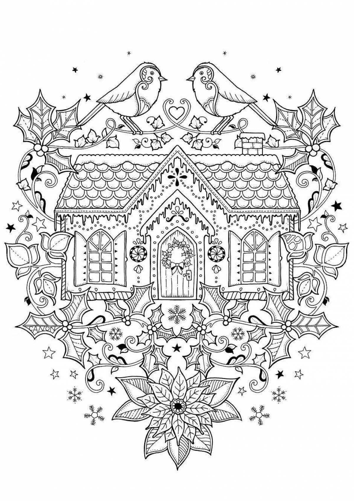 Delightful coloring antistress christmas