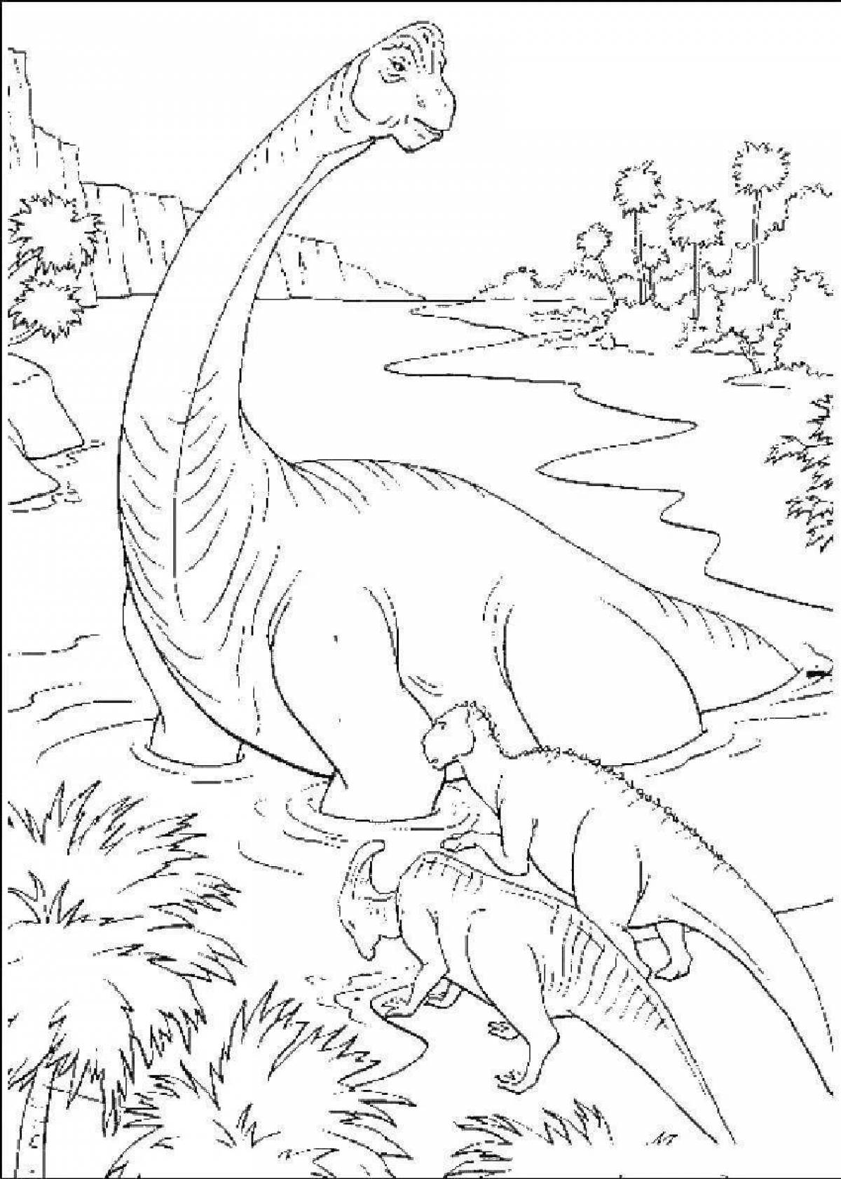 Coloring page living herbivorous dinosaur
