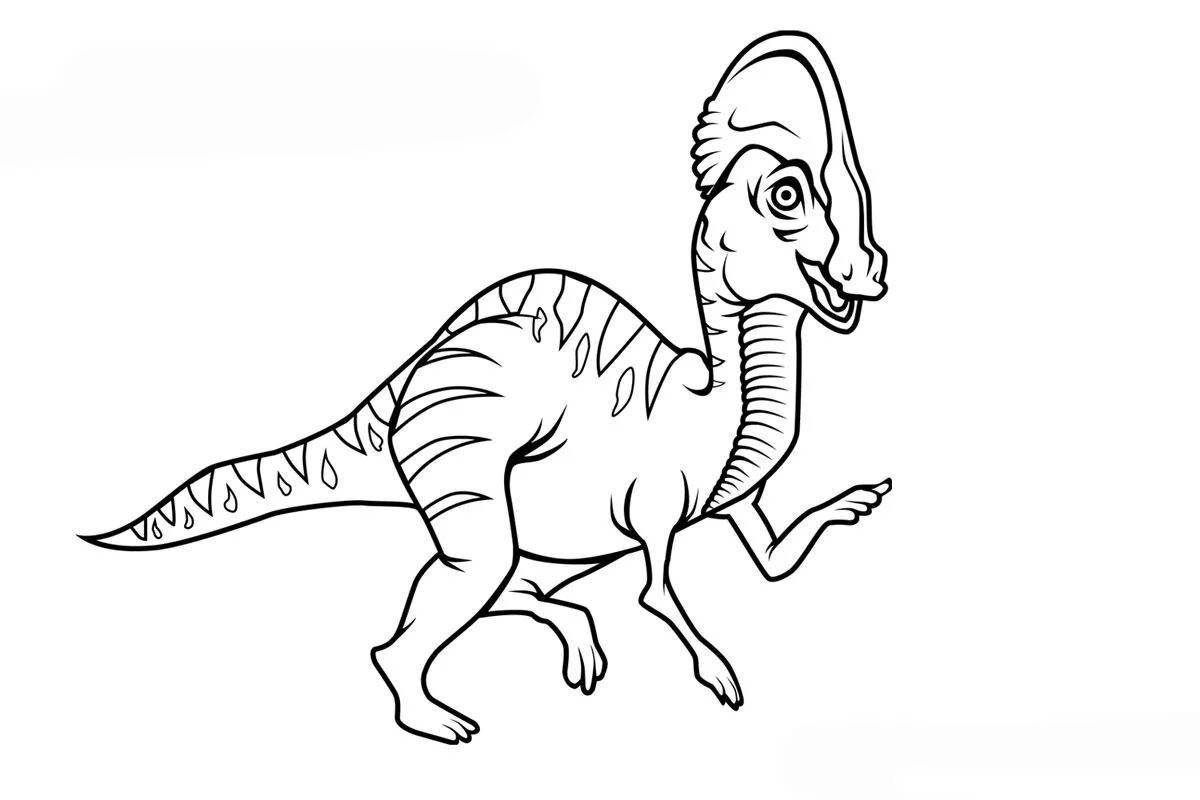 Раскраска очаровательный травоядный динозавр