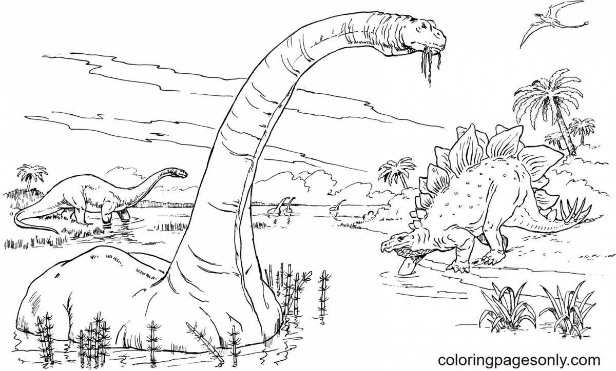Раскраска причудливый травоядный динозавр