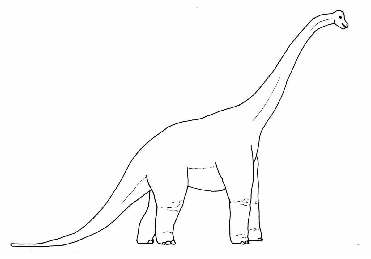 Coloring book humorous herbivore dinosaur