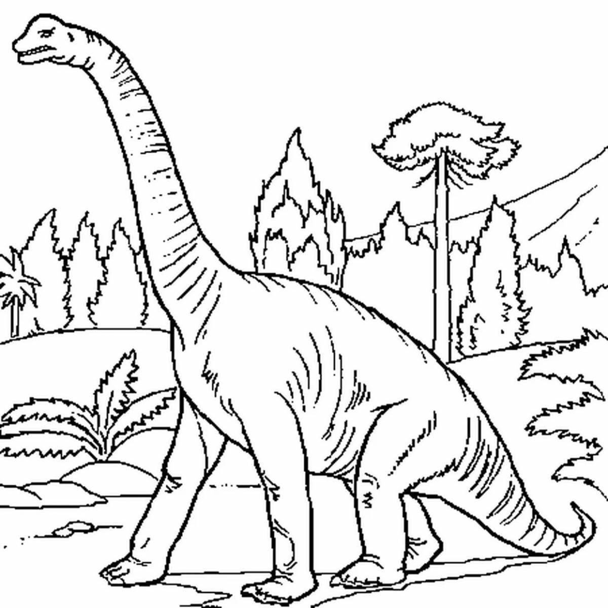 Funny herbivore dinosaur coloring book