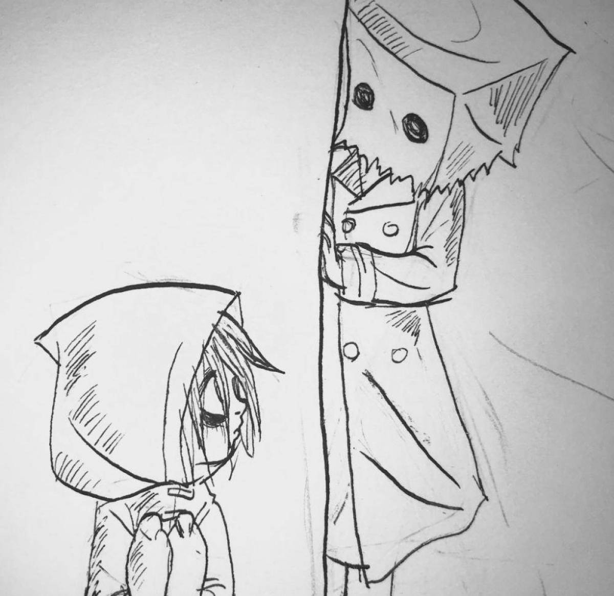 Cute little nightmares coloring page