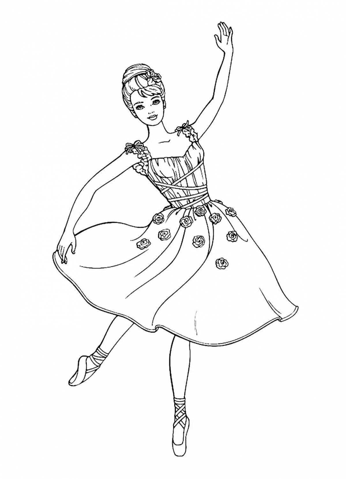 Joyful coloring princess ballerina