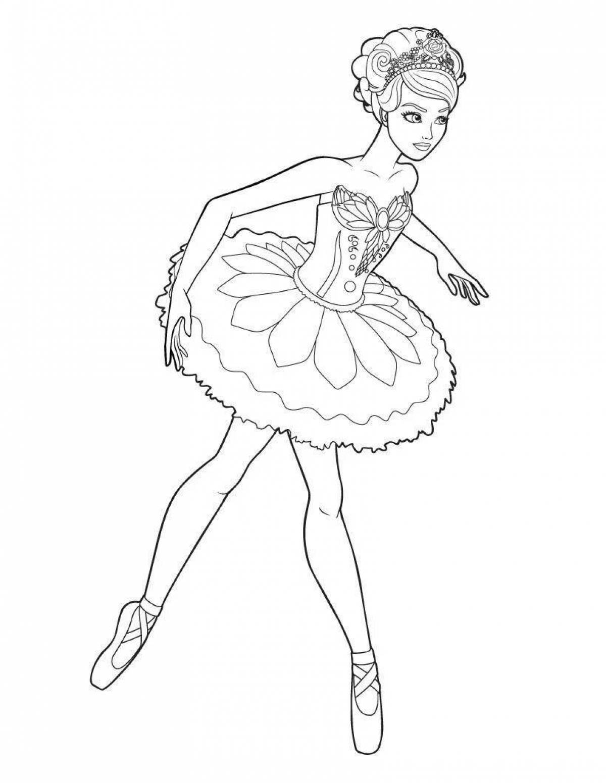 Exquisite coloring princess ballerina