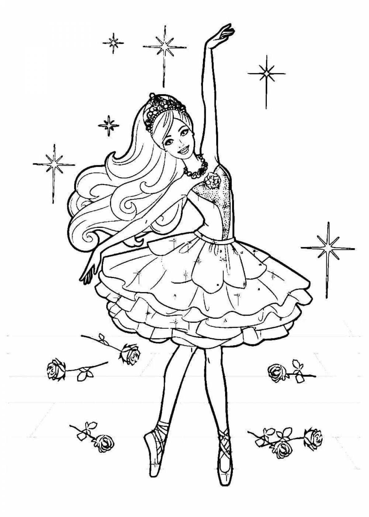 Glitter coloring princess ballerina