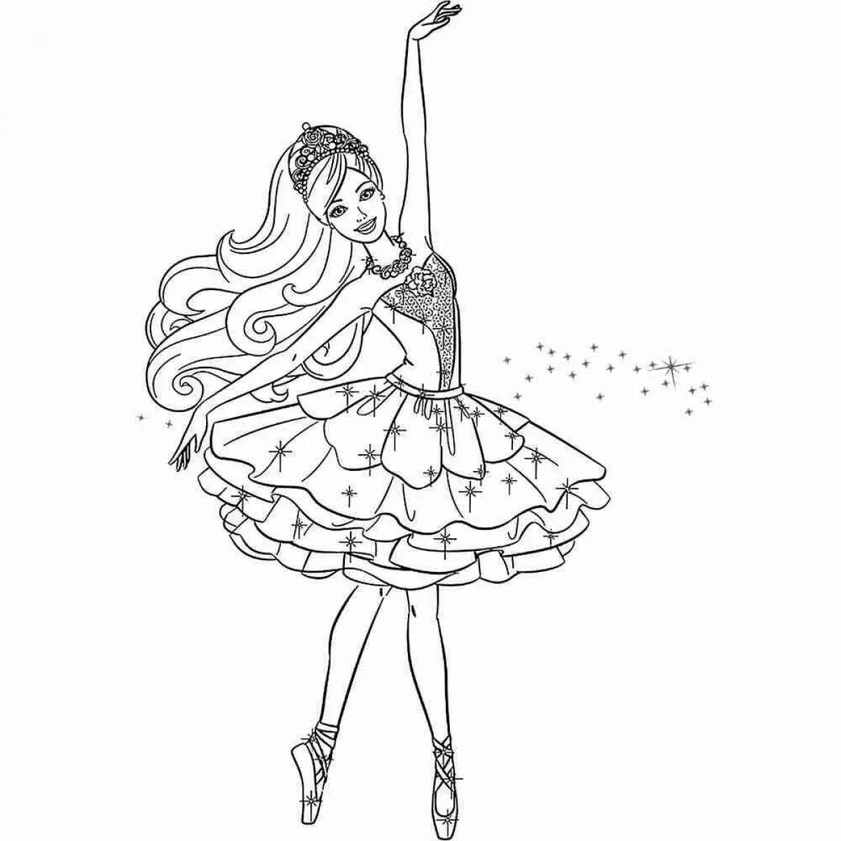 Playful coloring princess ballerina