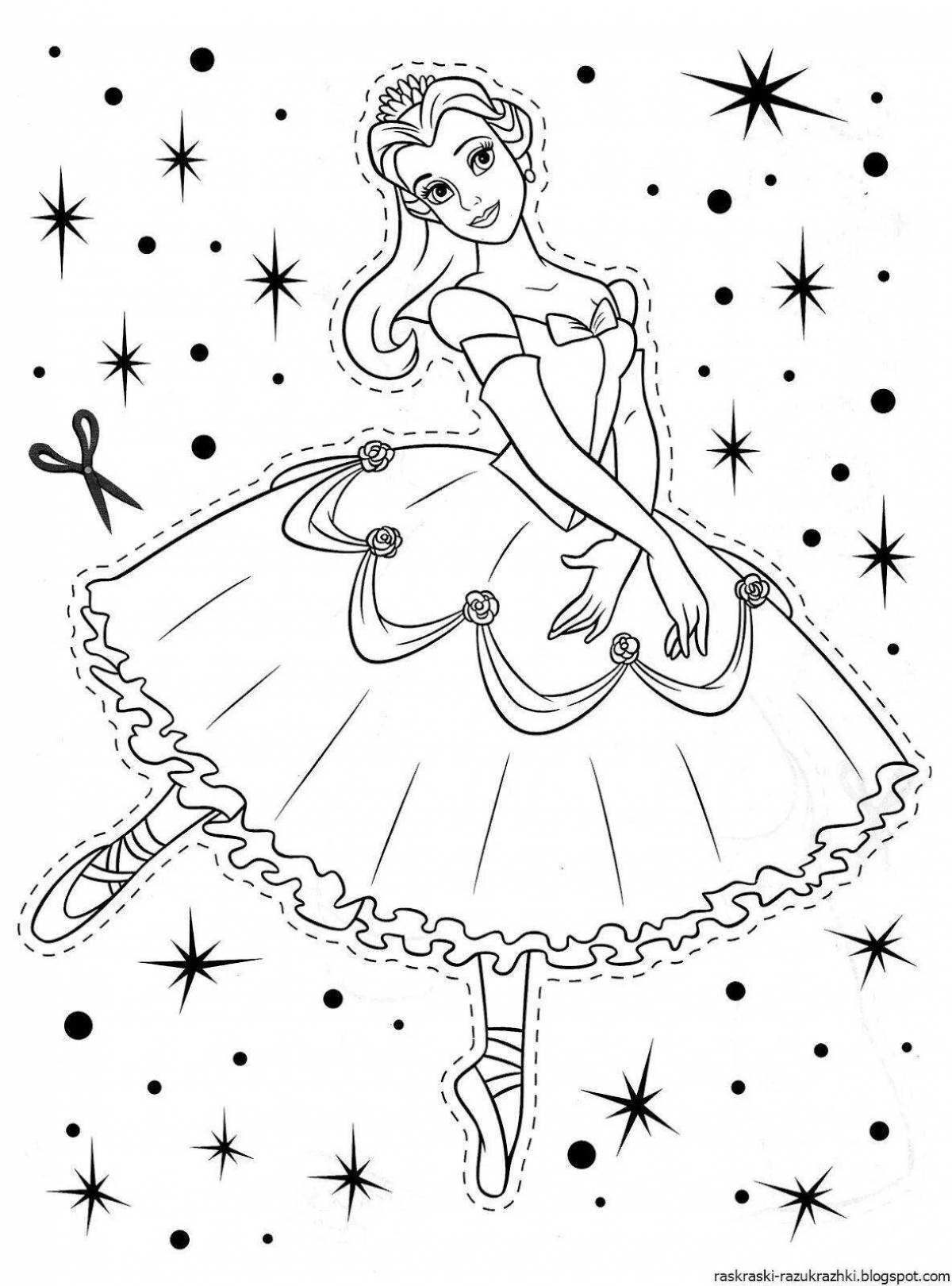 Art coloring princess ballerina