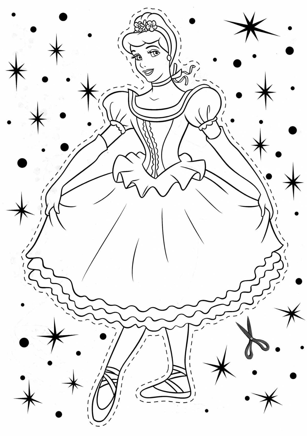 Dreamy coloring princess ballerina