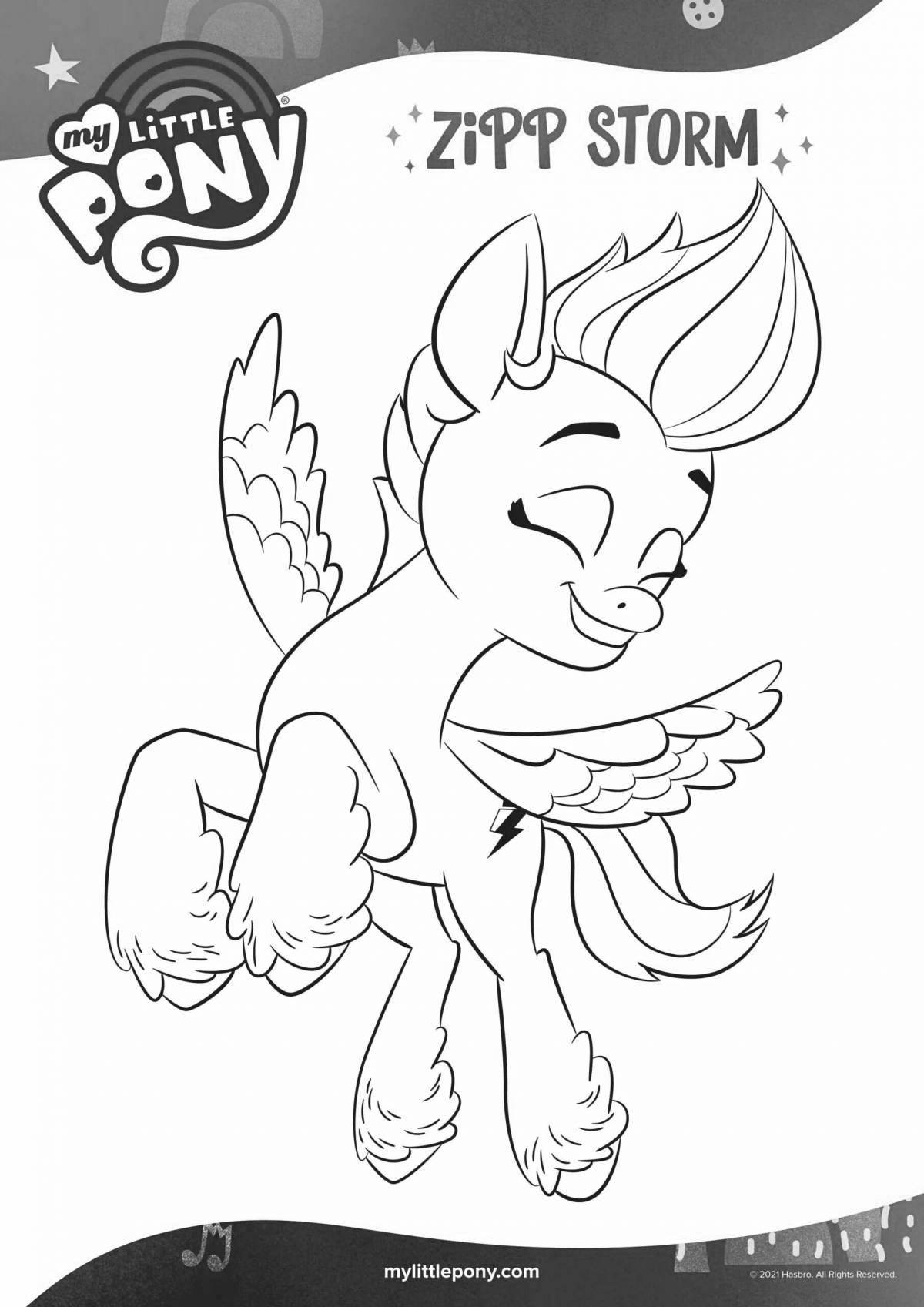 Playful easy pony coloring page