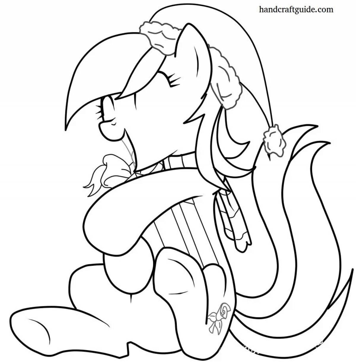 Coloring book glowing easy ponies