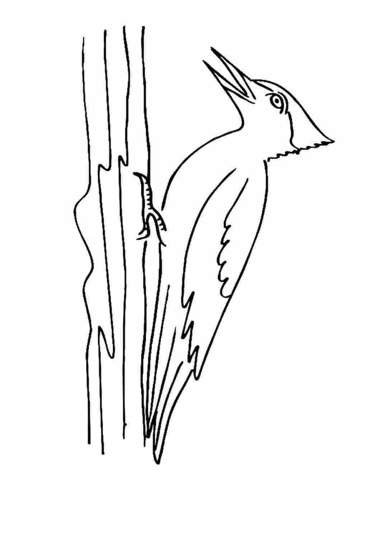 Раскраска великолепная фигурка дятла