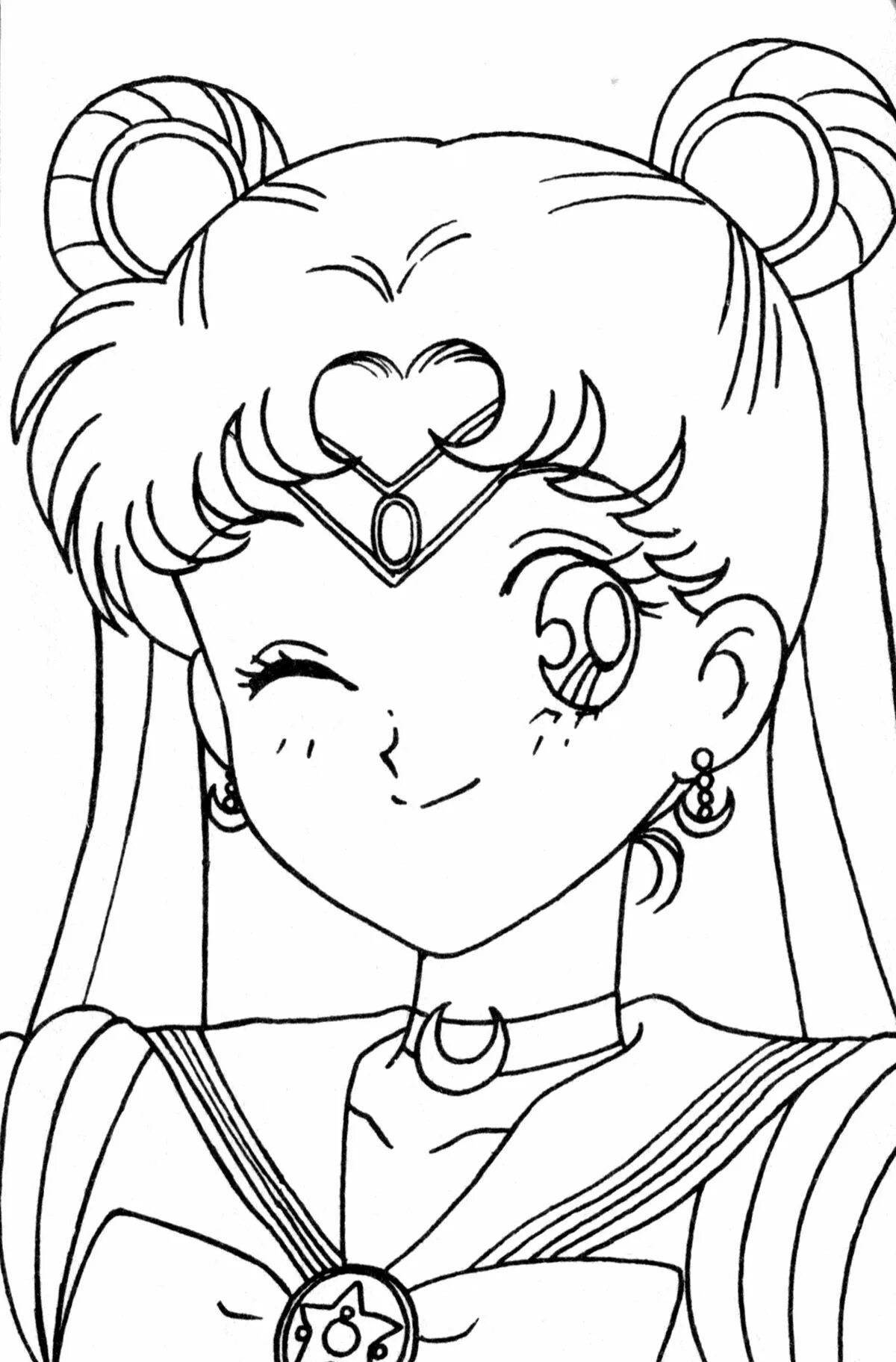 Fun anime portrait coloring book