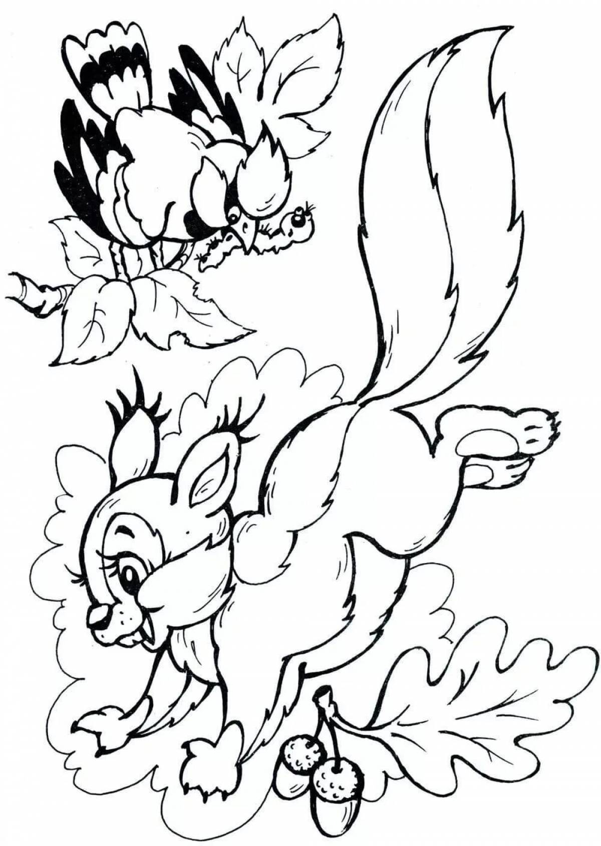 Photo Charming squirrel coloring book