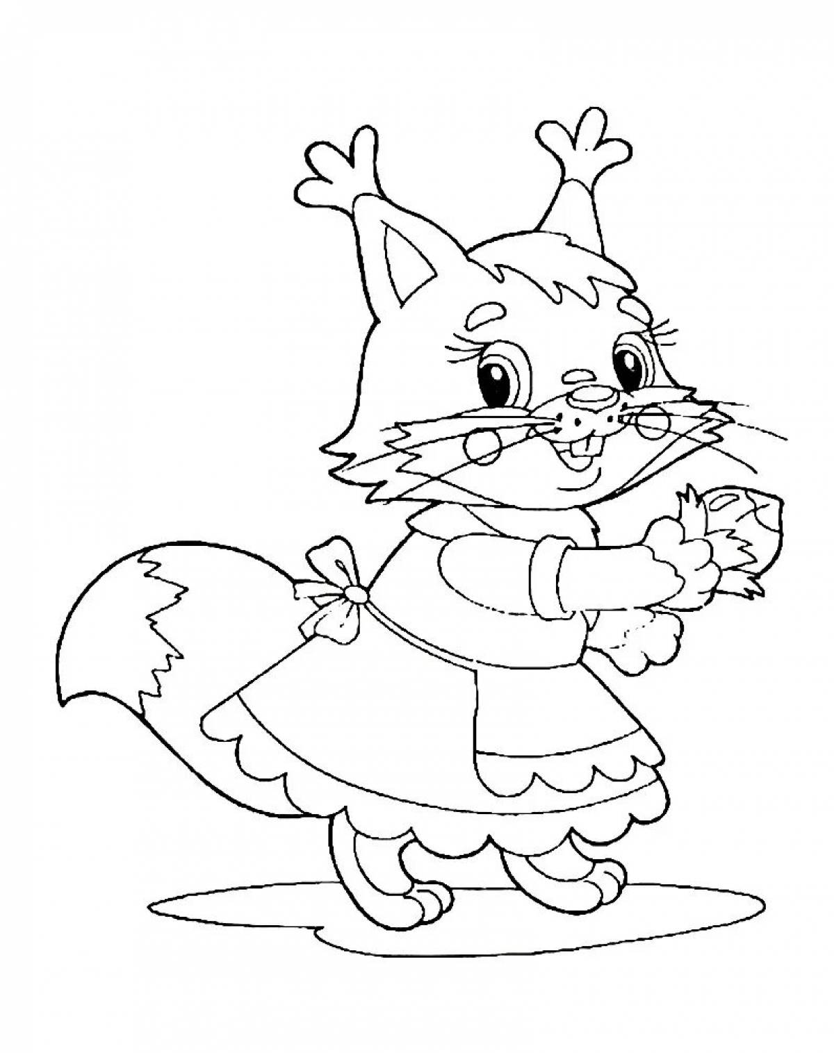 Photo Coloring cute squirrel