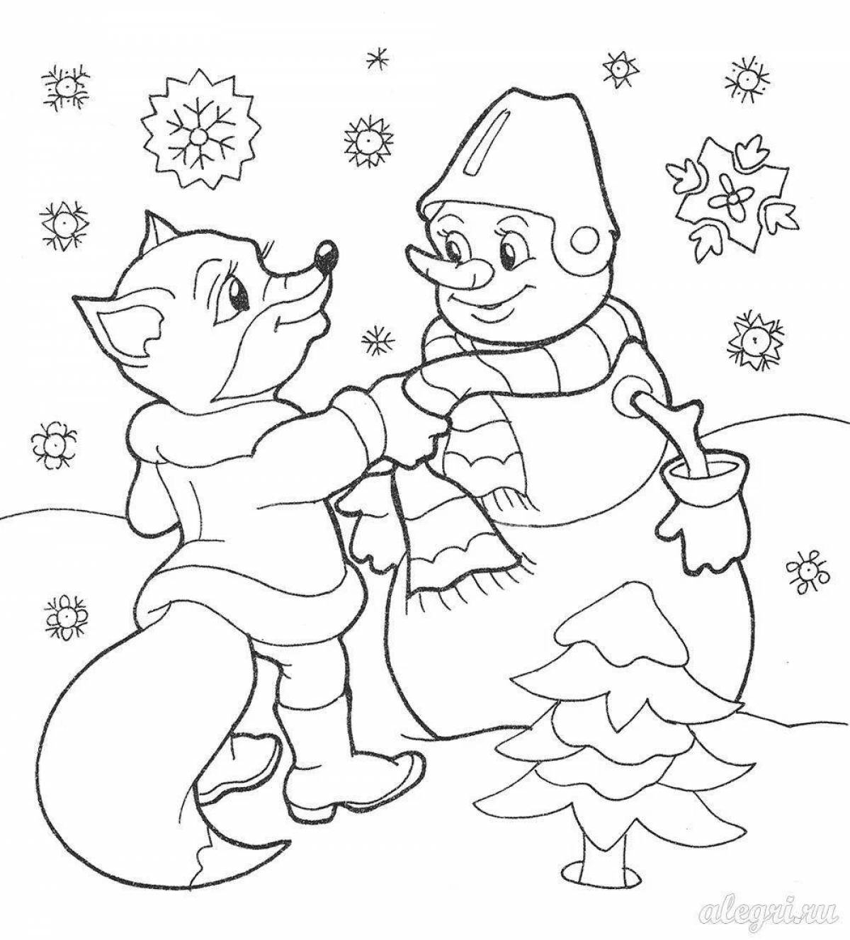 Amazing fox Christmas coloring book