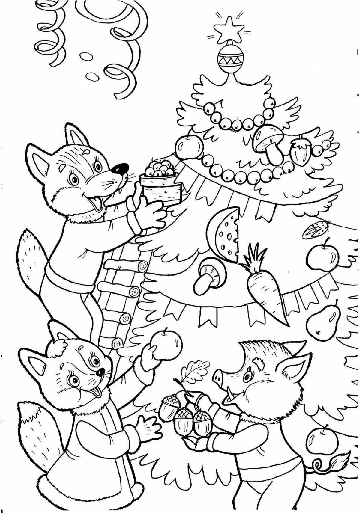 Fantastic fox christmas coloring book
