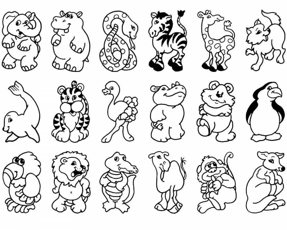 Tiny coloring pages small animals