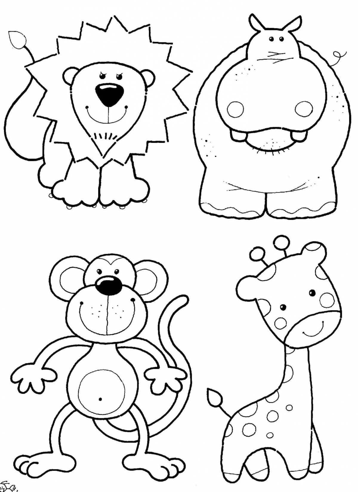 Fun coloring little animals